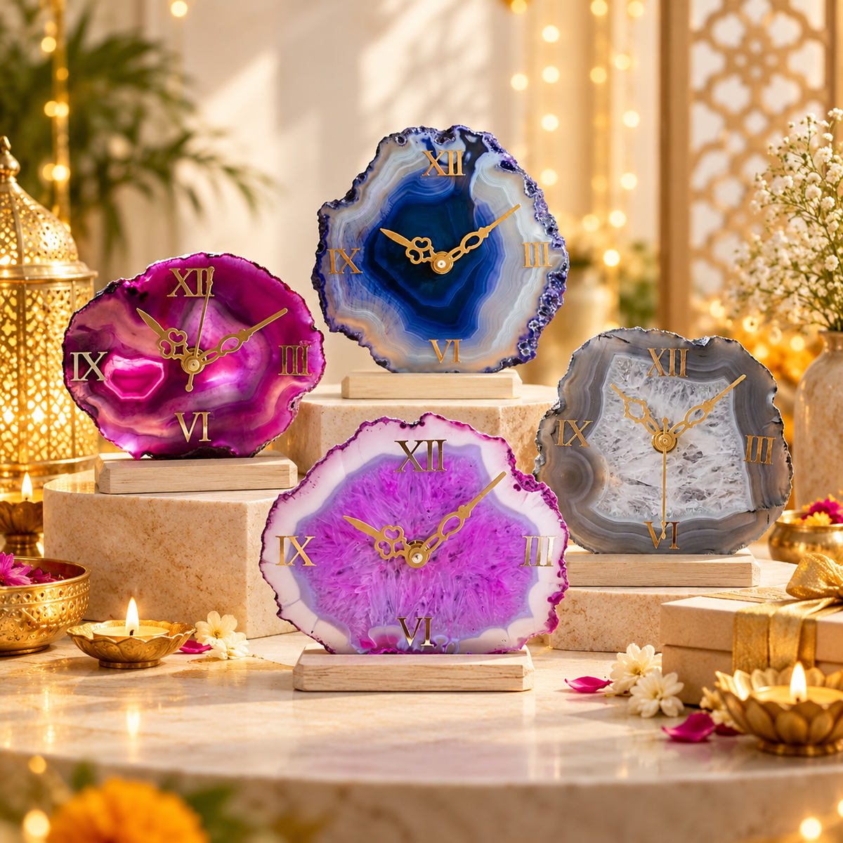 Agate Stone Clocks