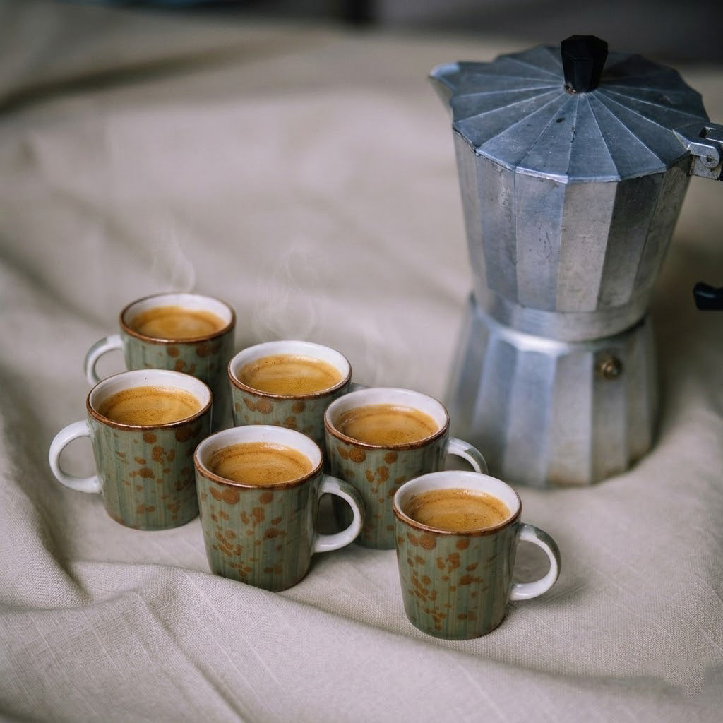 Rustic Meadow Espresso Mugs | Set of 6