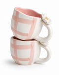 Gingham Garden Mug (Pink) | Set of 2