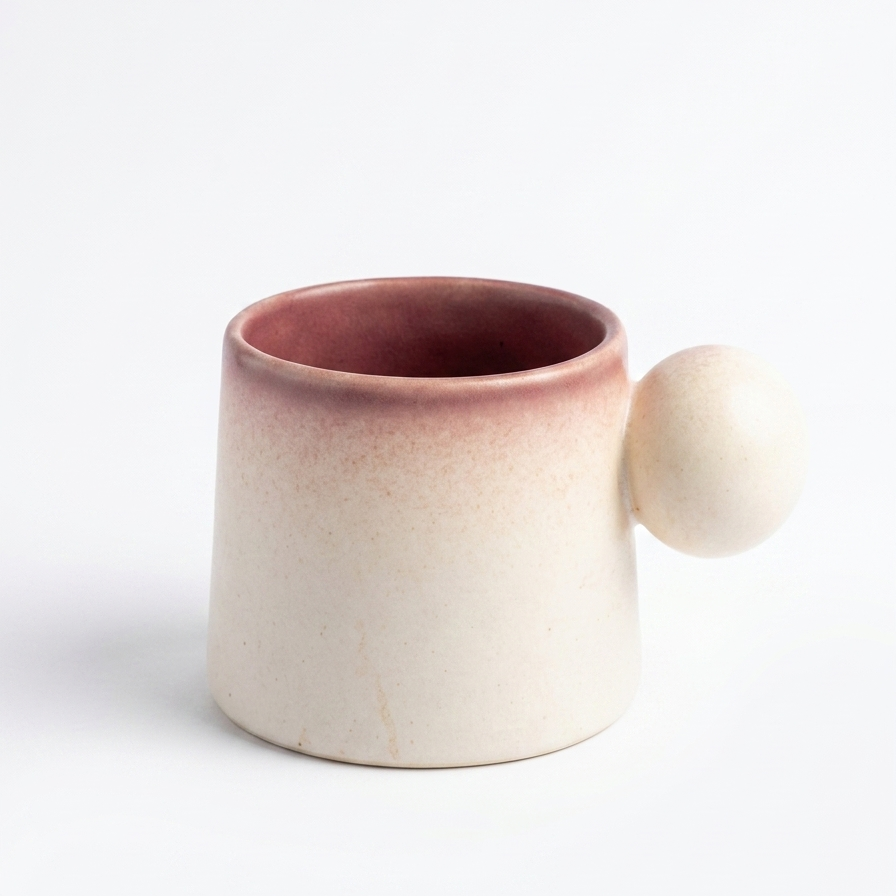 Ceramic mug with a unique design on a white background