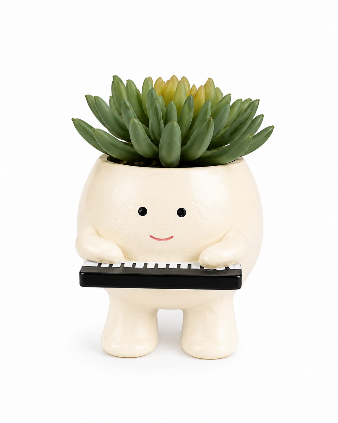 Tiny Maestro Resin Planter with Artifiicial Succulent