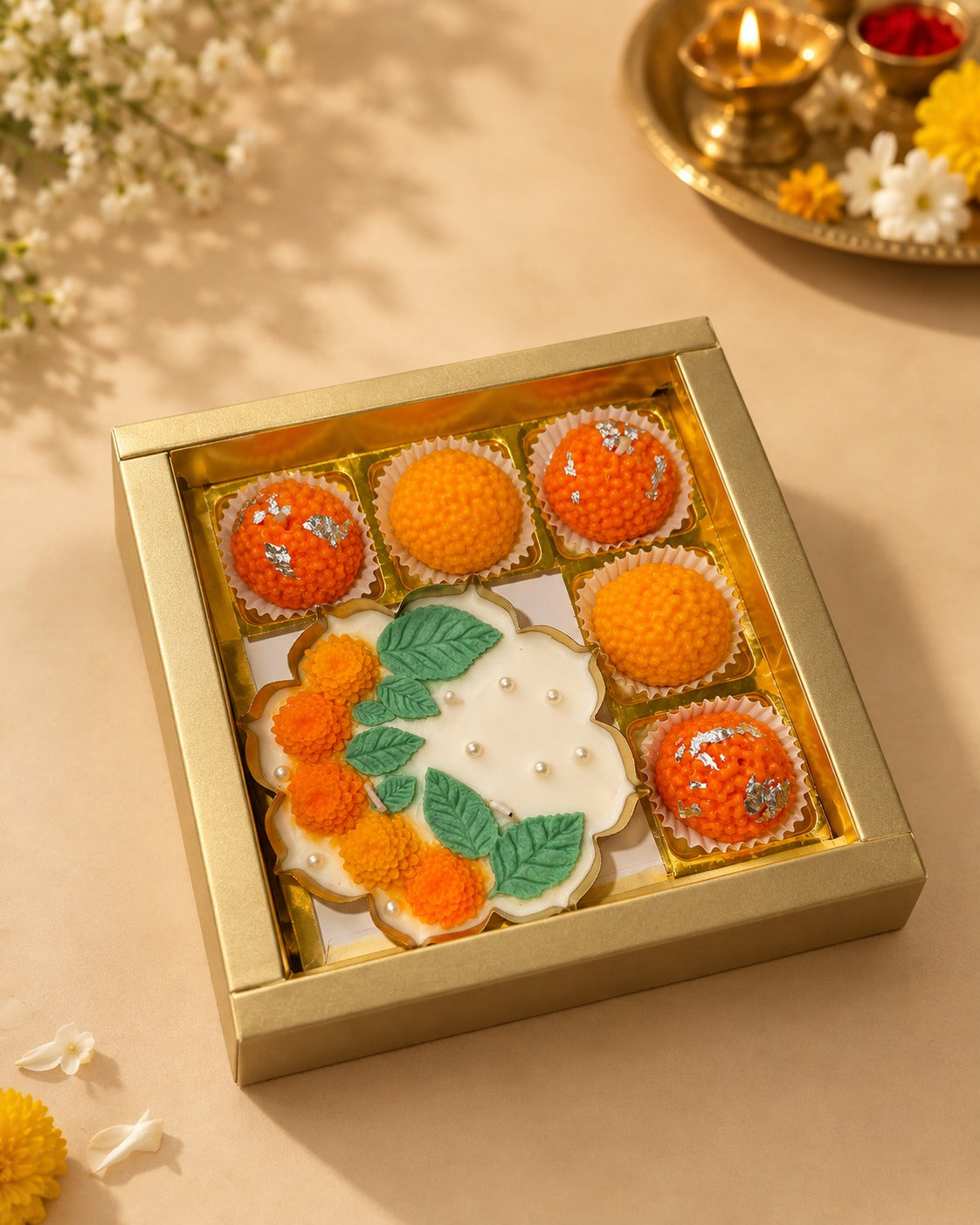Utsav Thaal | Ladoo & Urli Candle Set