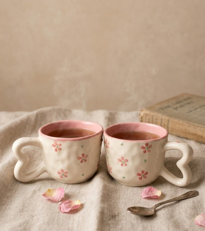 Rosy Heart Mug | Set of 2