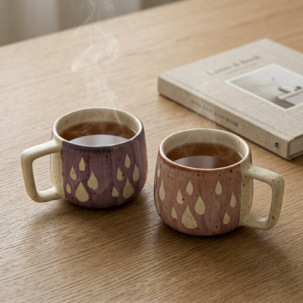Tear Drop Ceramic Mug | Set of 2
