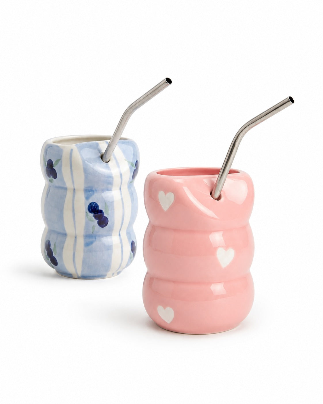 Blueberry & Pink Hearts Sipper | Combo of 2