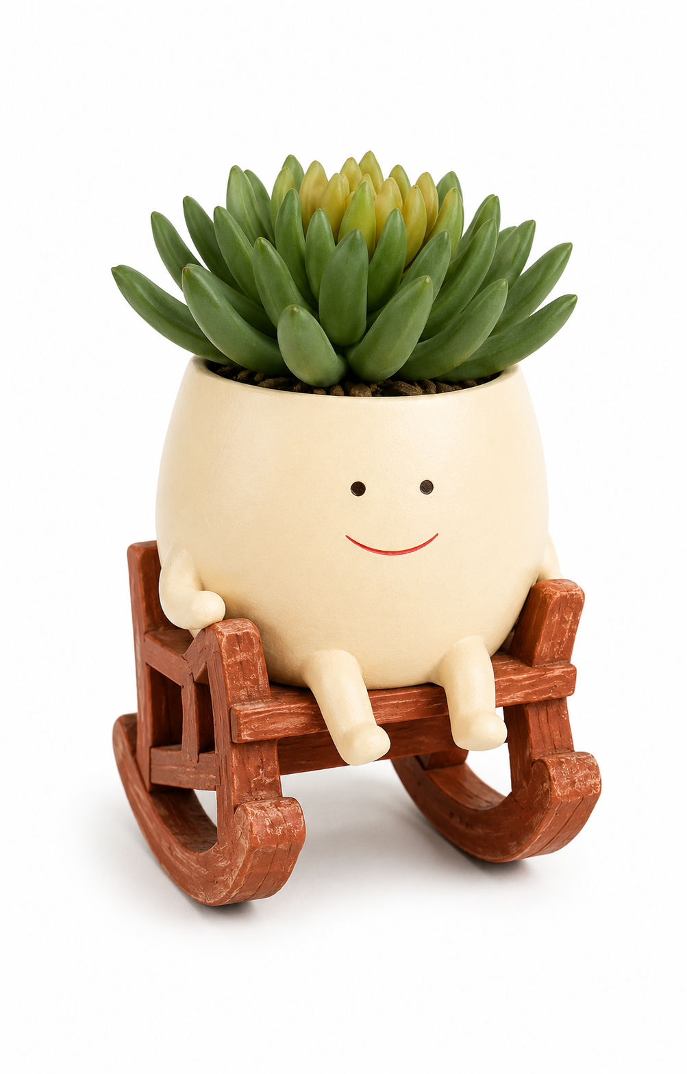 The Chill Guy Resin Planter with Artificial Succulent