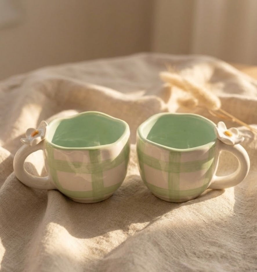 Gingham Garden Mug | Set of 2