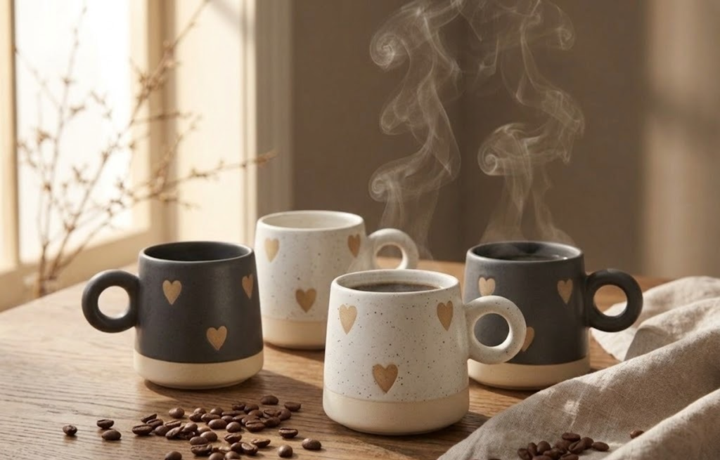 Golden Love Mug | Set of 4