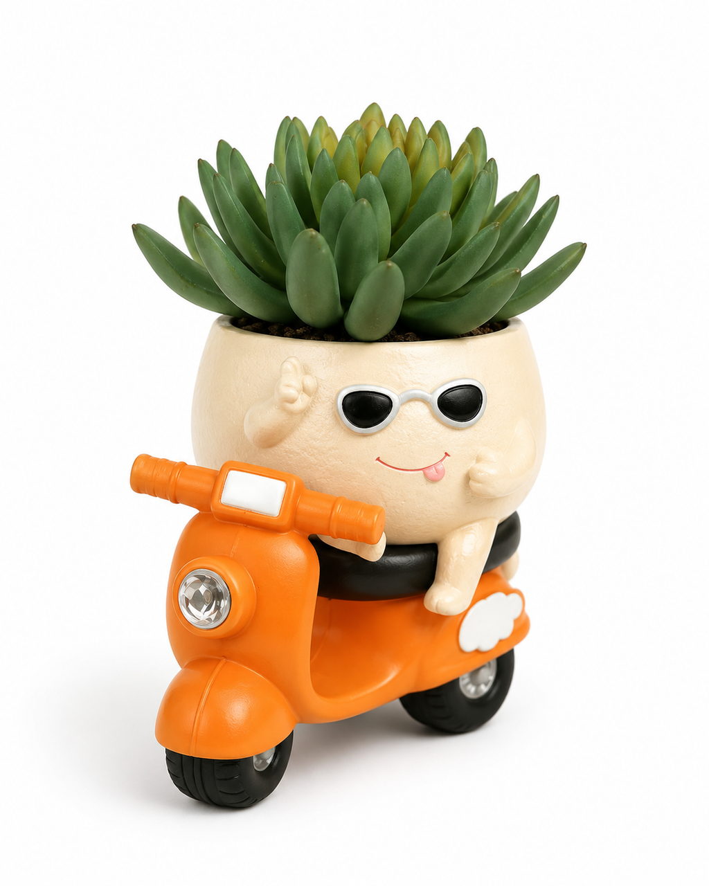 Lil' Leaf Rider Resin Planter with Artifiicial Succulent